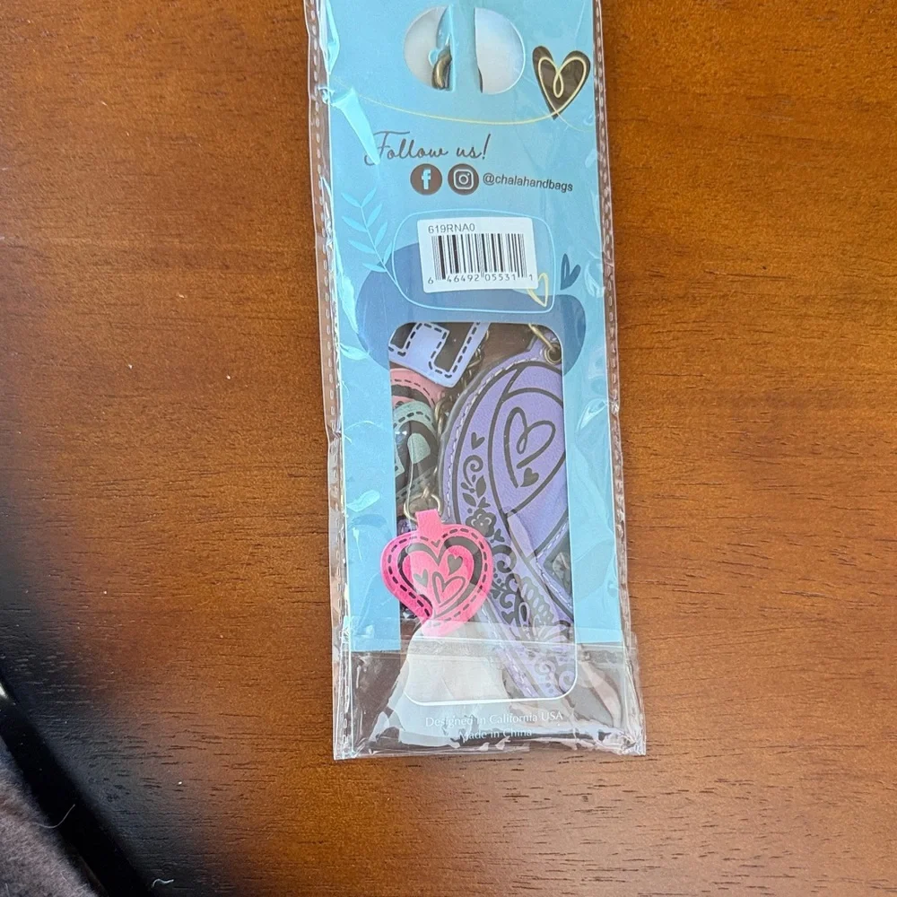Chala Purple Awareness Ribbon Keychain with Colorful Letter & Heart Charms - Picture 4 of 4